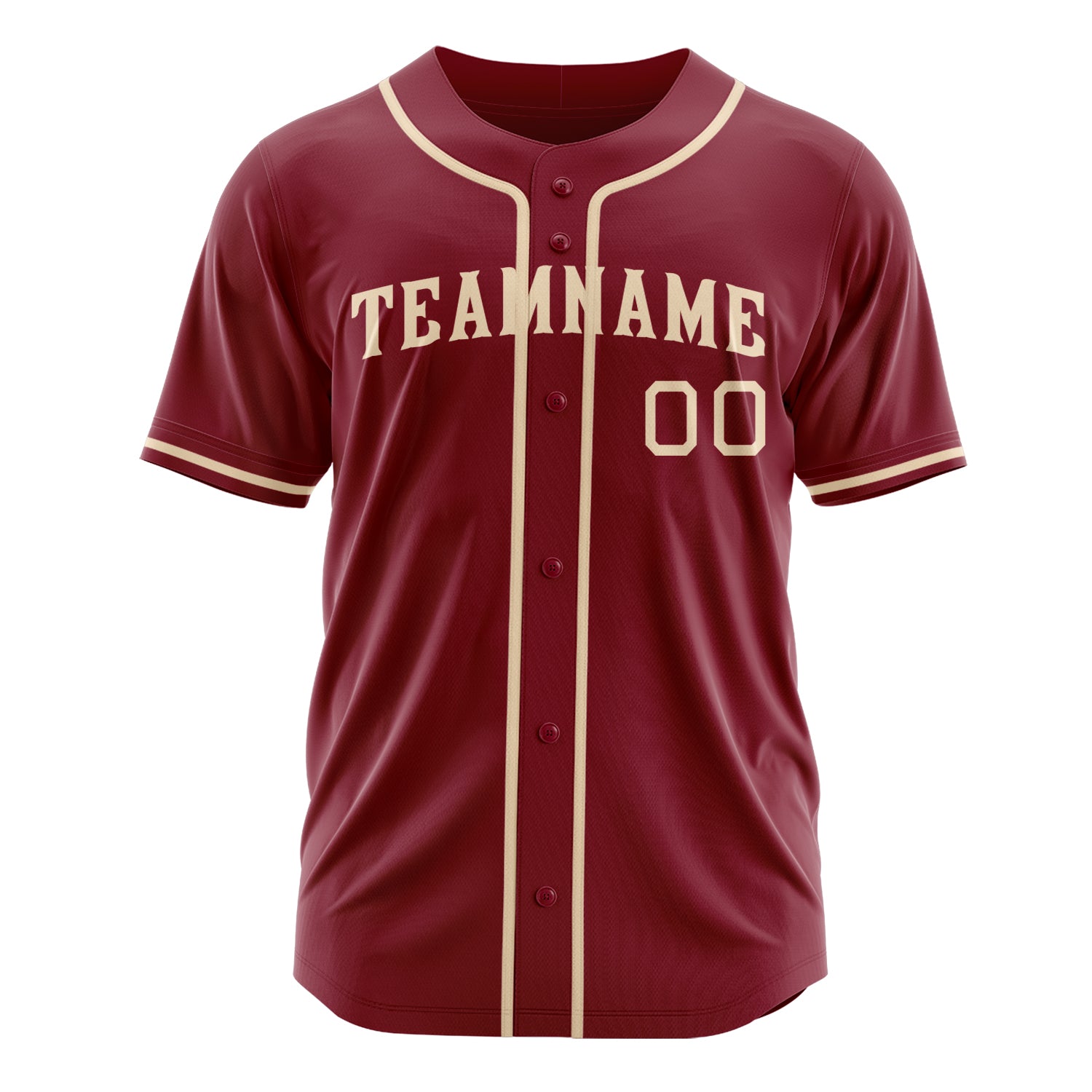 Custom Professional Crimson Cream Baseball Jersey