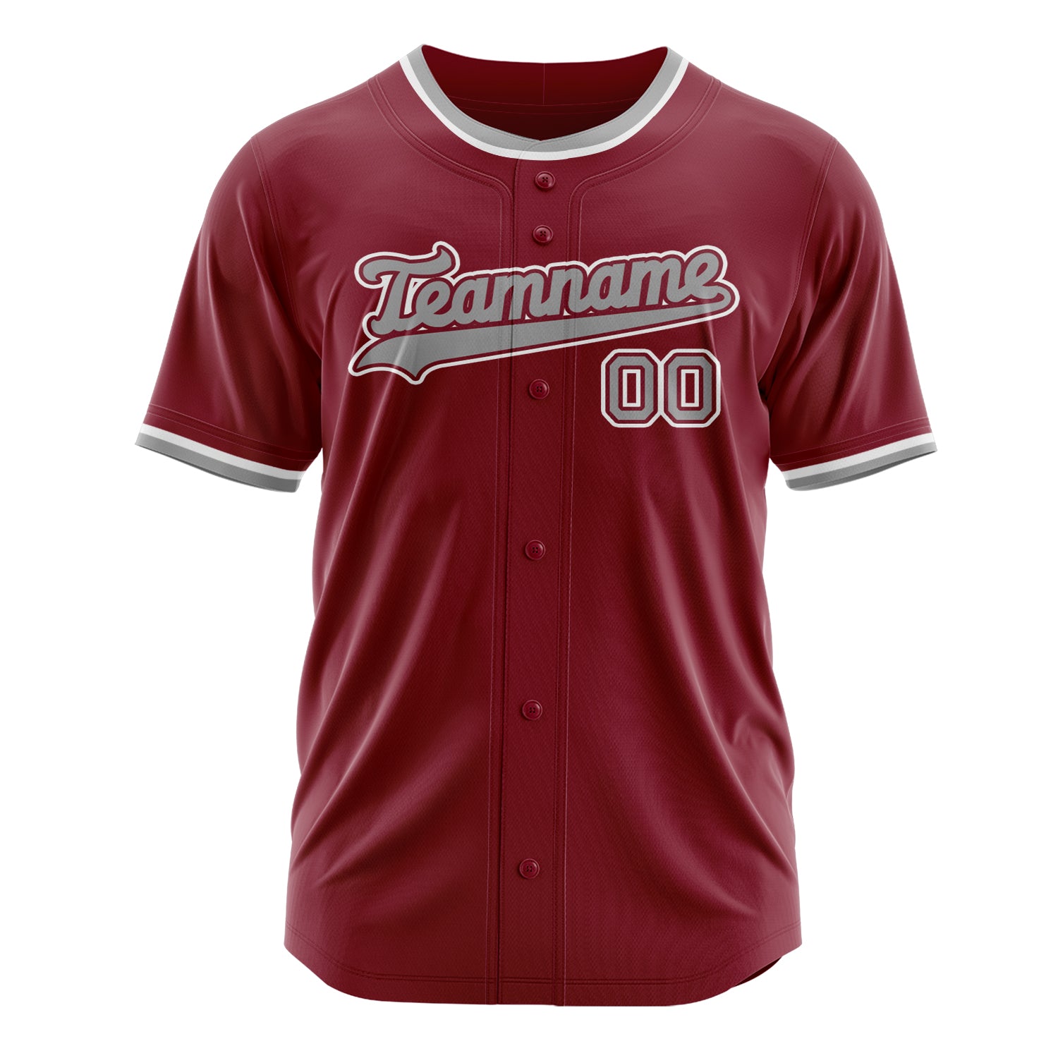 Custom Professional Crimson Gray Baseball Jersey