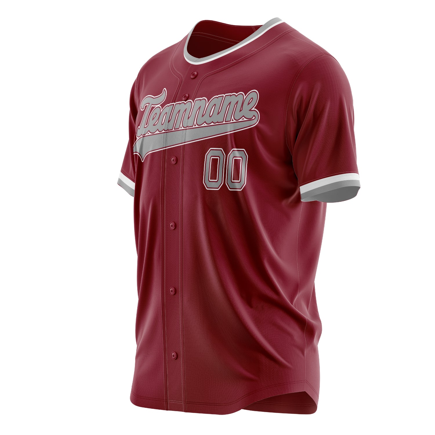 Benutzerdefiniertes Professionelles Karmesinrot Grau Baseballtrikot