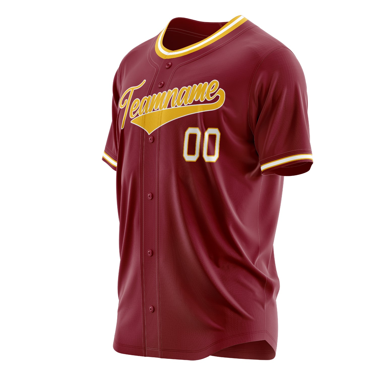 Benutzerdefiniertes Professionelles Karmesinrot Gold Baseballtrikot