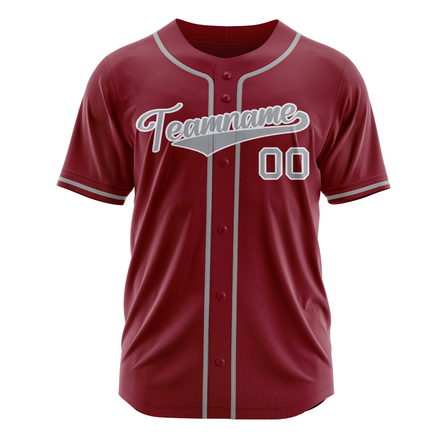 Custom Professional Crimson Gray Baseball Jersey