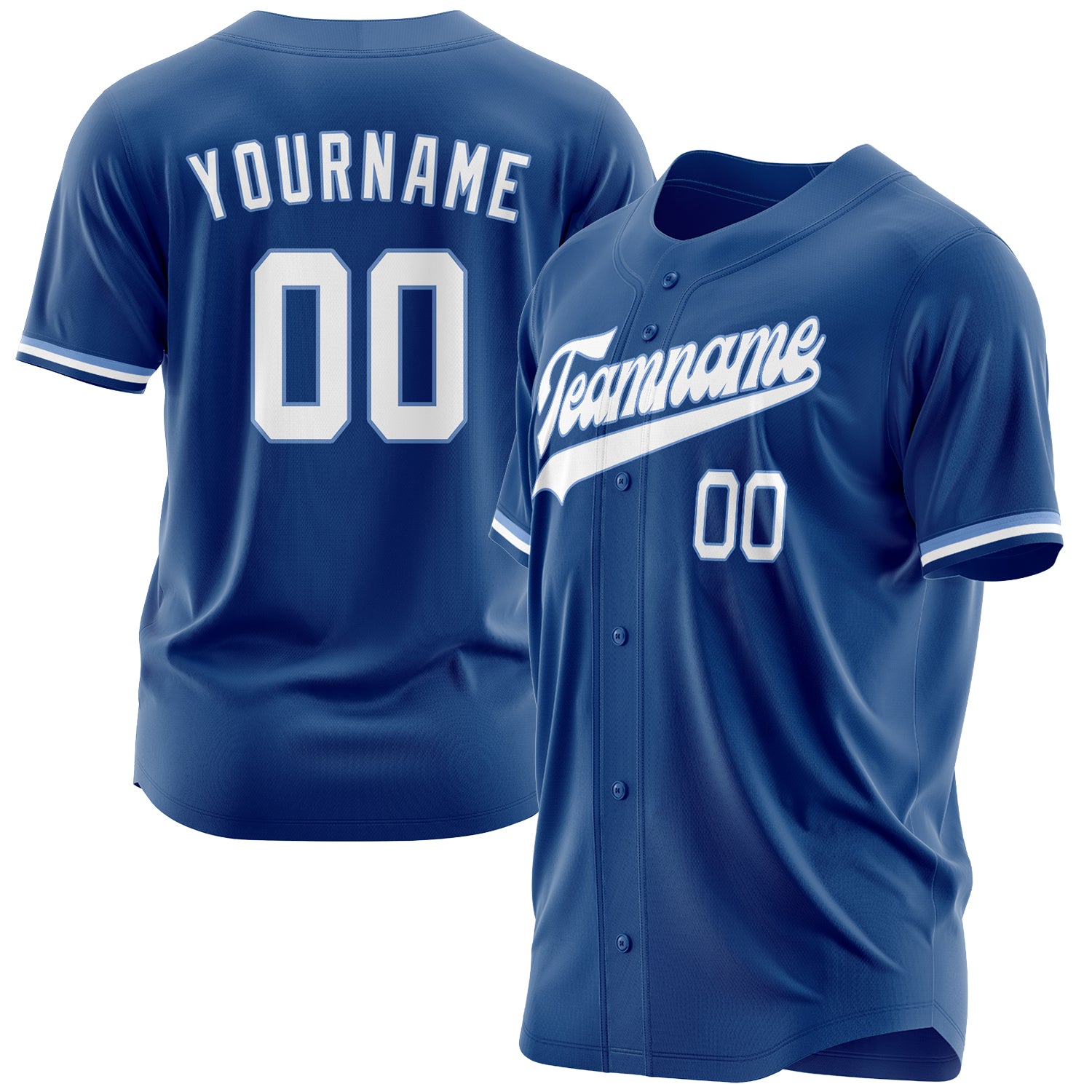 Benutzerdefiniertes Professionelles Blau Weiß Baseballtrikot BB03240609CWY268