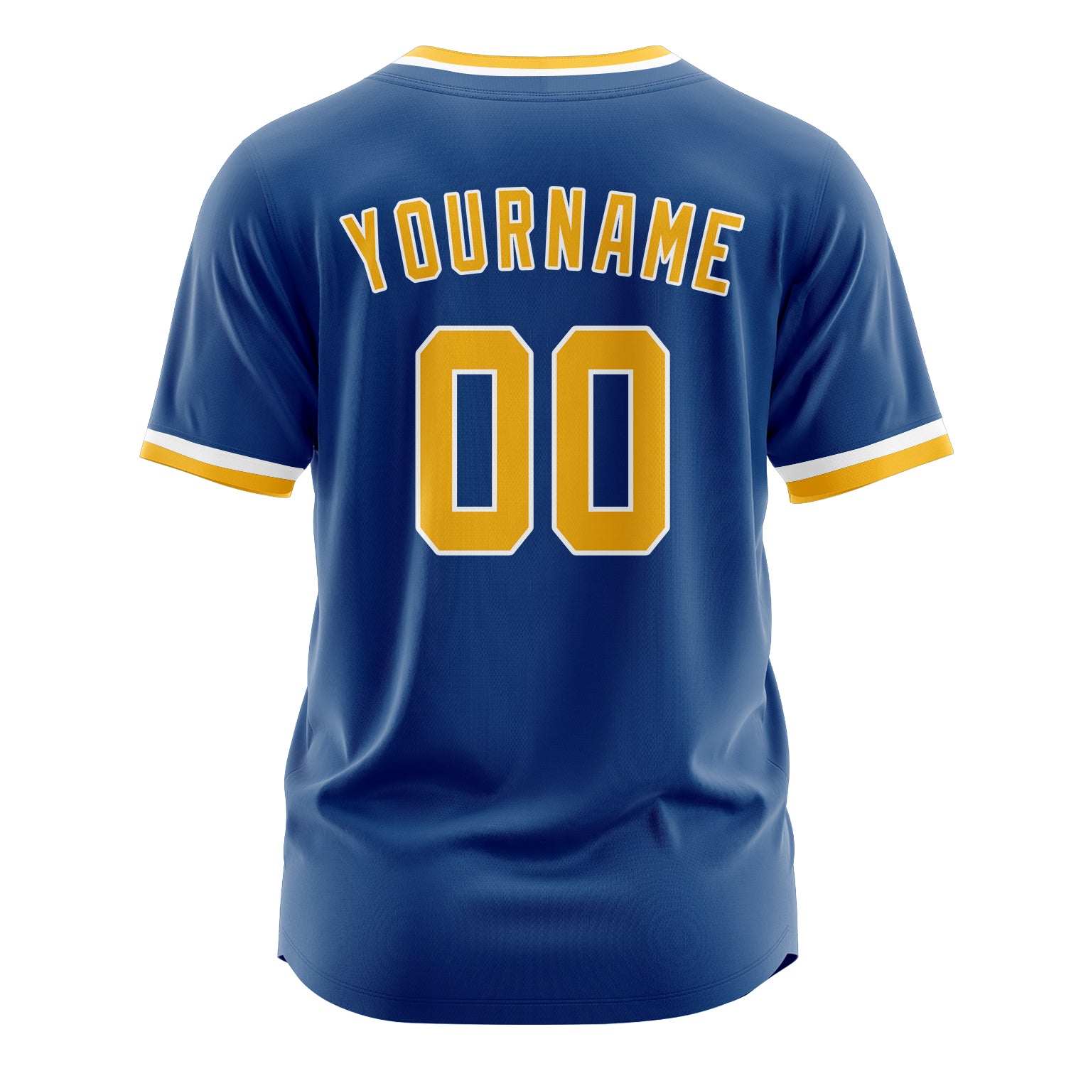 Benutzerdefiniertes Professionelles Blau Gold Baseballtrikot