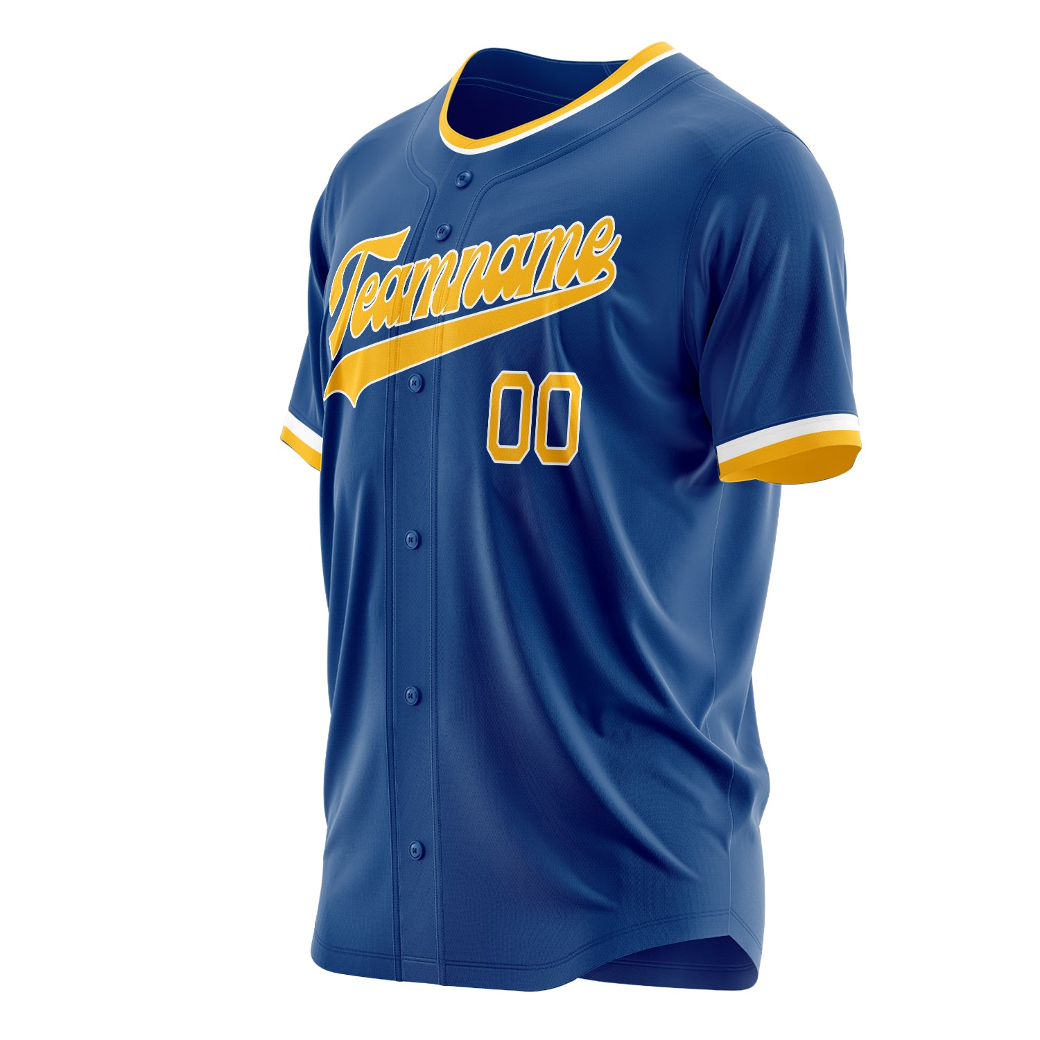 Benutzerdefiniertes Professionelles Blau Gold Baseballtrikot