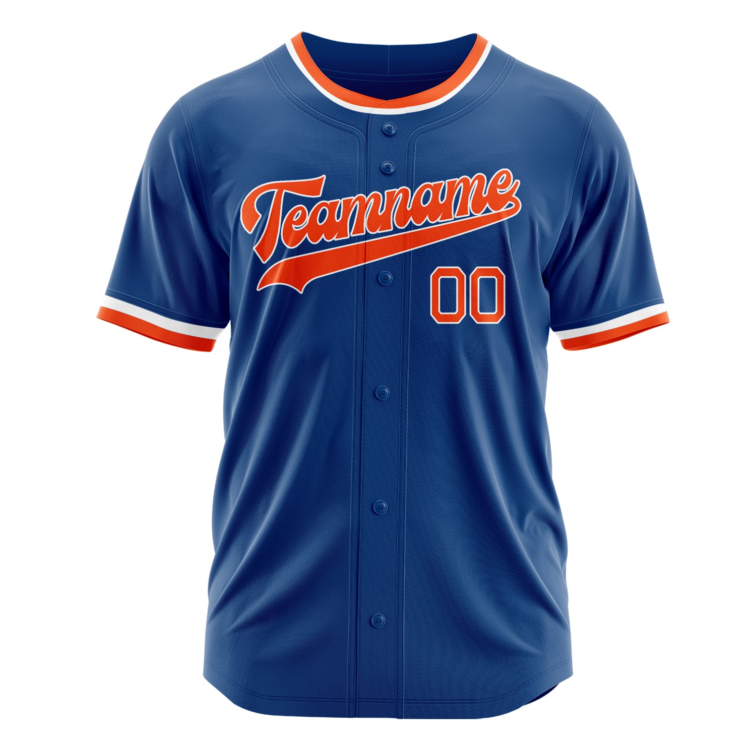 Custom Professional Blue Orange Baseball Jersey