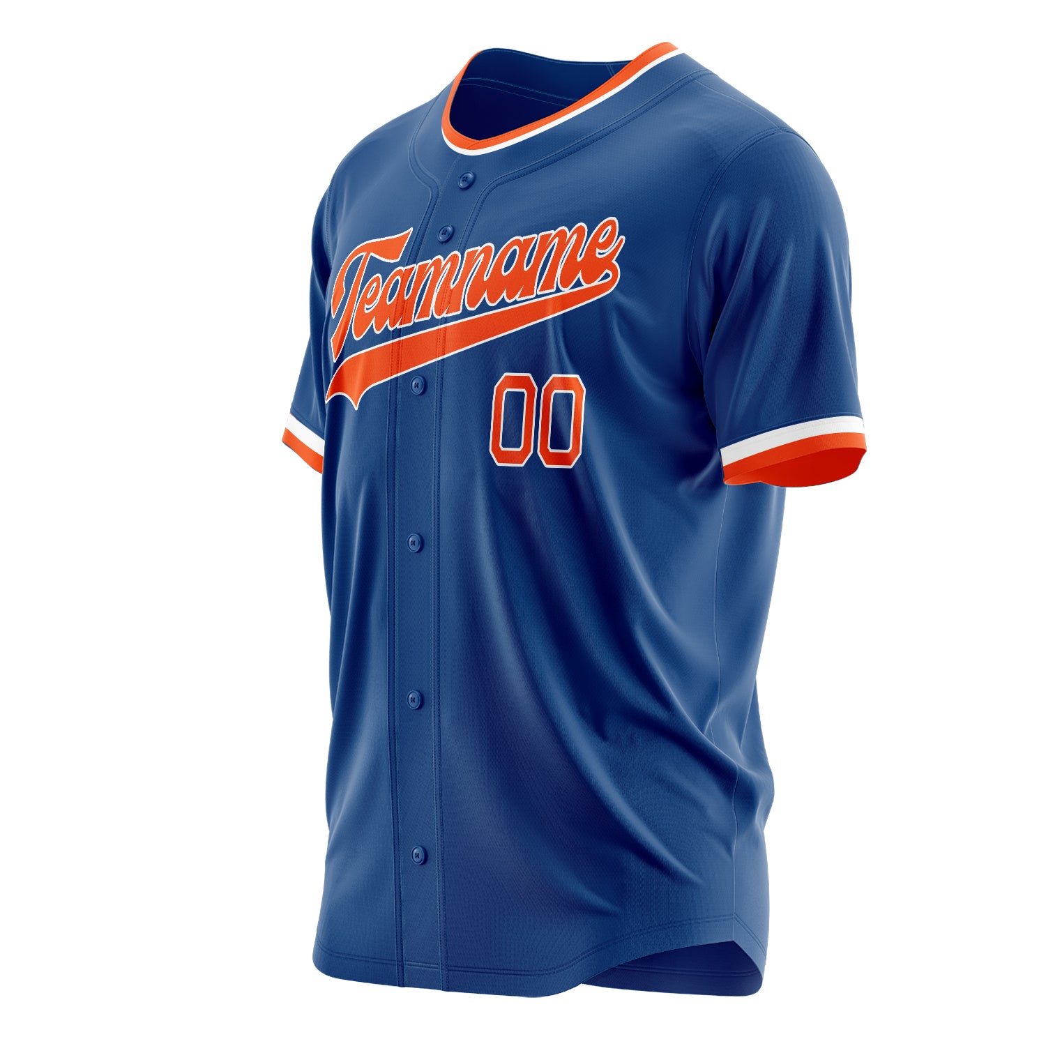 Benutzerdefiniertes Professionelles Blau Orange Baseballtrikot