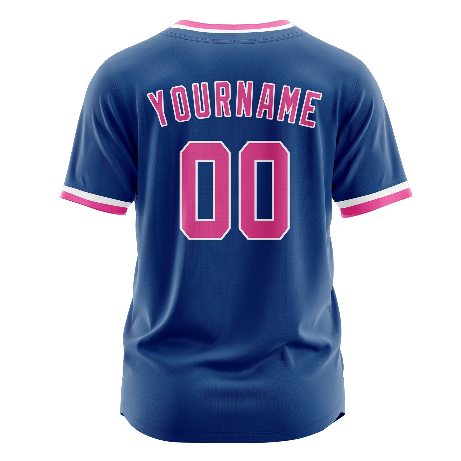 Benutzerdefiniertes Professionelles Blau Rosa Baseballtrikot