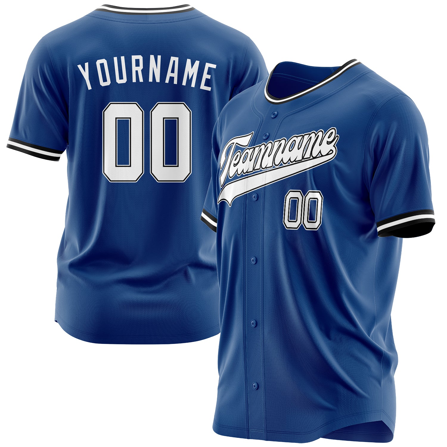 Benutzerdefiniertes Professionelles Blau Weiß Baseballtrikot BB03240609CWY278