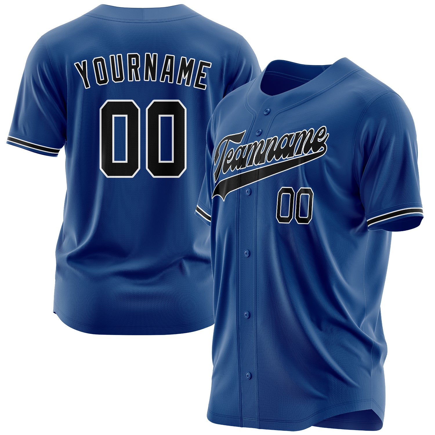 Benutzerdefiniertes Professionelles Blau Schwarz Baseballtrikot BB03240609CWY279