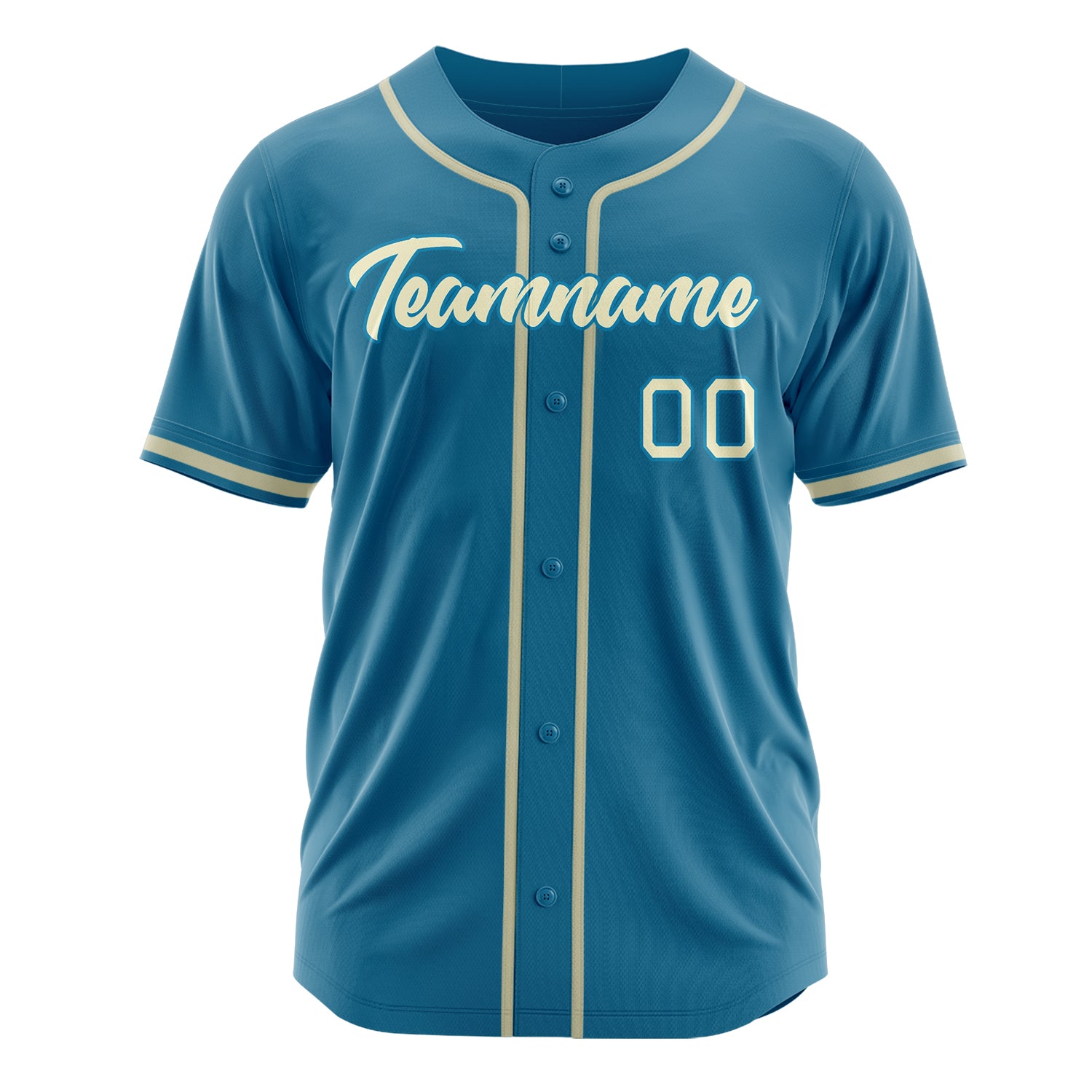 Benutzerdefiniertes Professionelles Pantherblau Creme Baseballtrikot