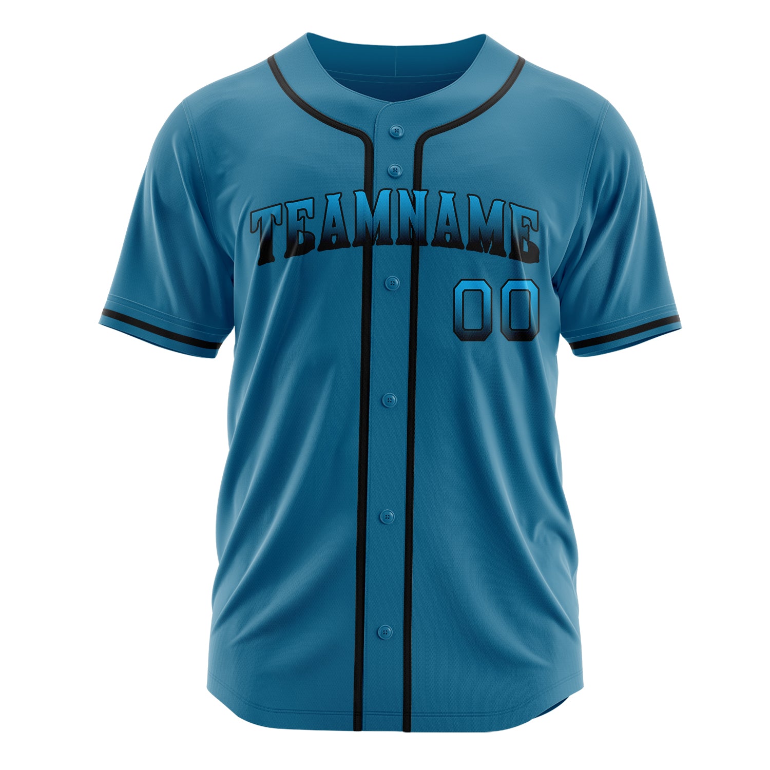 Custom Professional Panther Blue Black Baseball Jersey