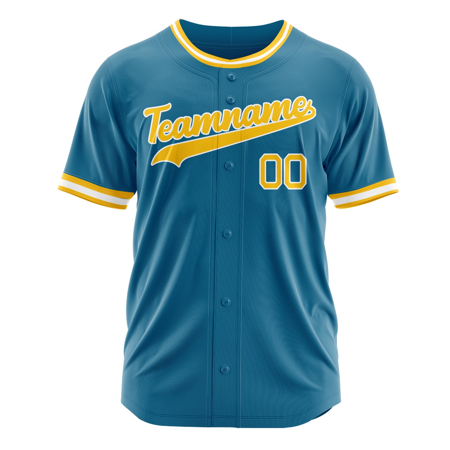 Custom Professional Panther Blue Gold Baseball Jersey