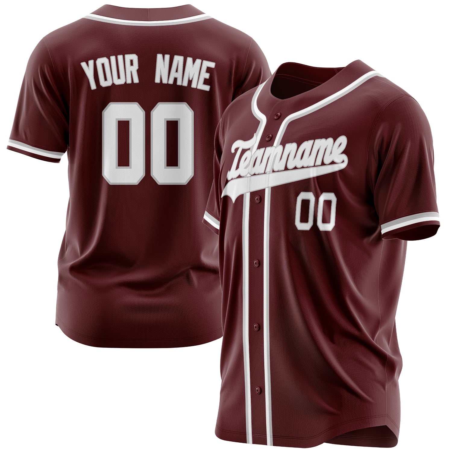 Benutzerdefiniertes Professionelles Burgund Weiß Baseballtrikot BB03240609WX280