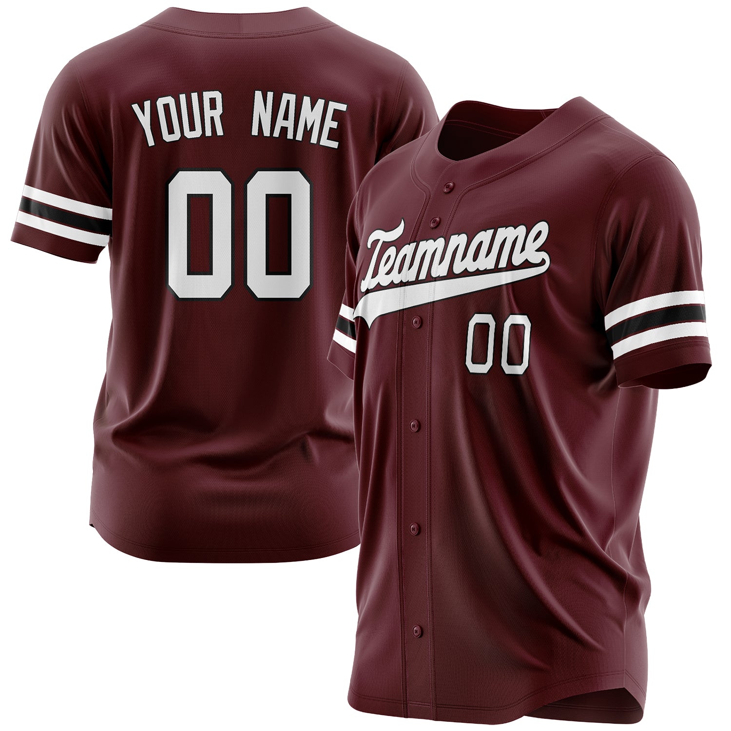 Benutzerdefiniertes Professionelles Burgund Weiß Baseballtrikot BB03240609WX283