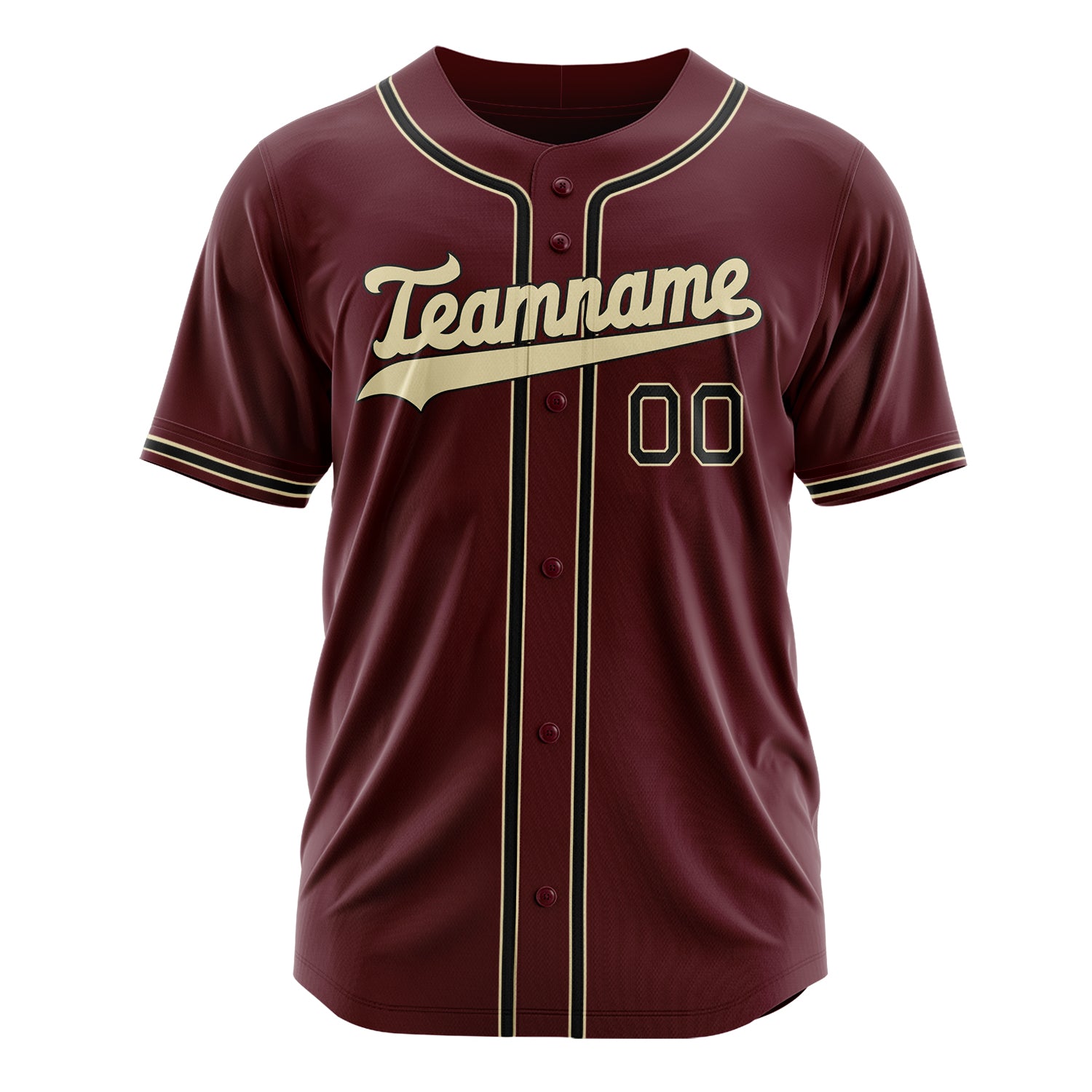 Benutzerdefiniertes Professionelles Burgund Creme Baseballtrikot