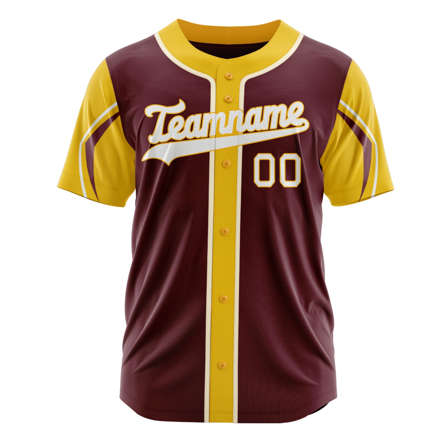 Benutzerdefiniertes Professionelles Burgund Gold Baseballtrikot