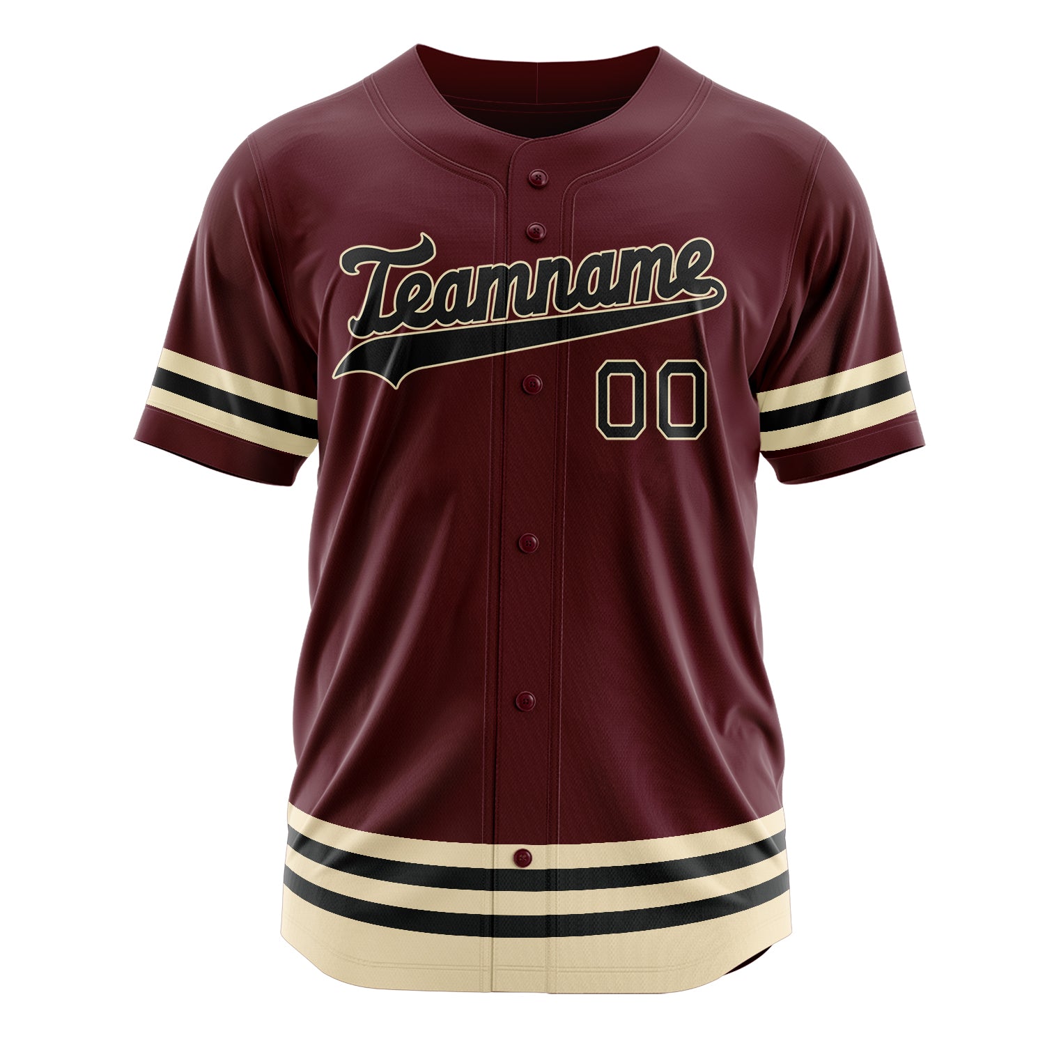 Benutzerdefiniertes Professionelles Burgund Schwarz Baseballtrikot