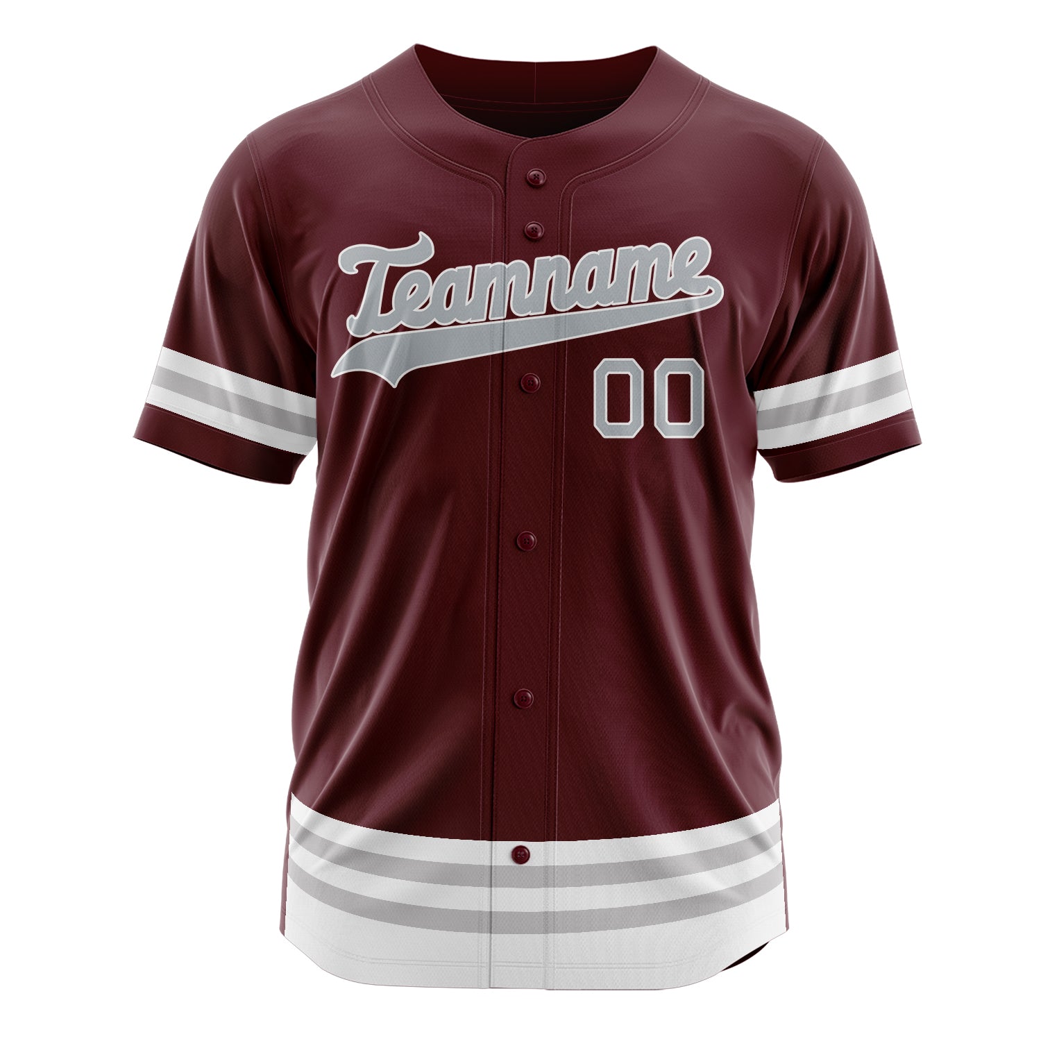 Custom Professional Burgundy Gray Baseball Jersey