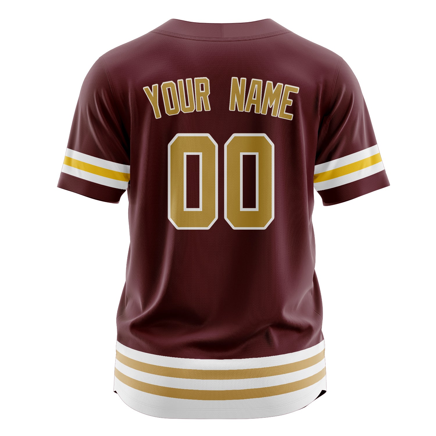Custom Professional Burgundy Old Gold Baseball Jersey
