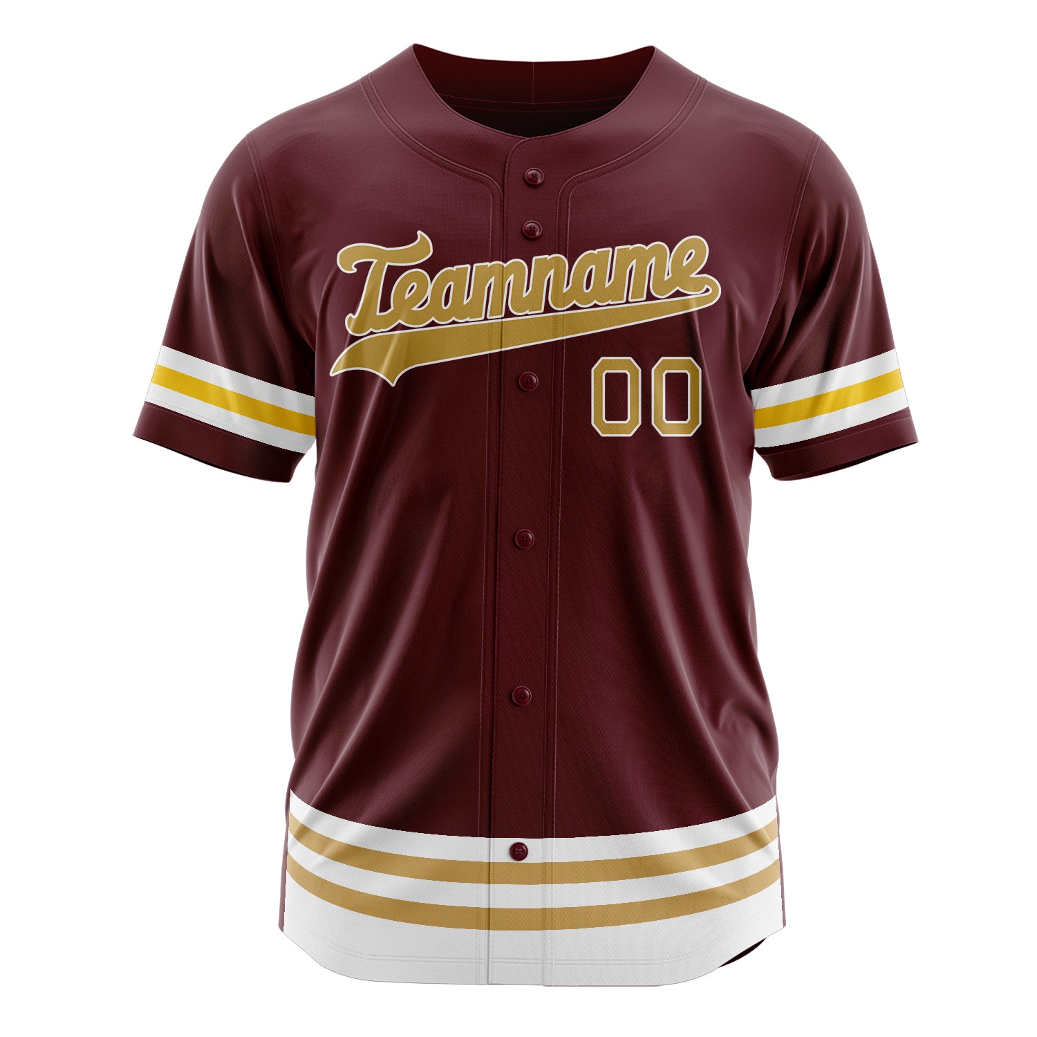 Custom Professional Burgundy Old Gold Baseball Jersey
