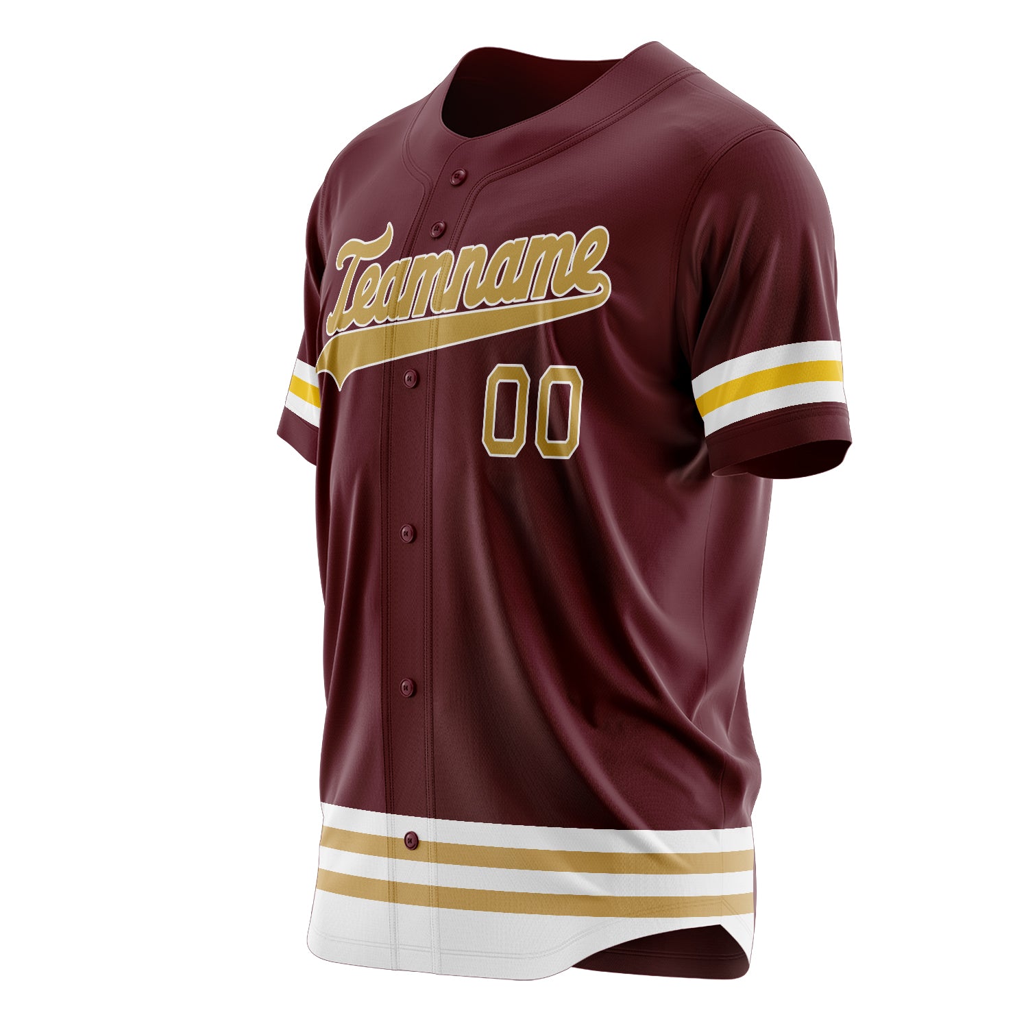 Custom Professional Burgundy Old Gold Baseball Jersey