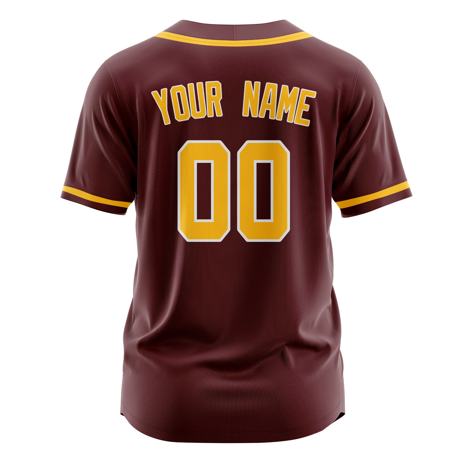 Custom Professional Burgundy Gold Baseball Jersey