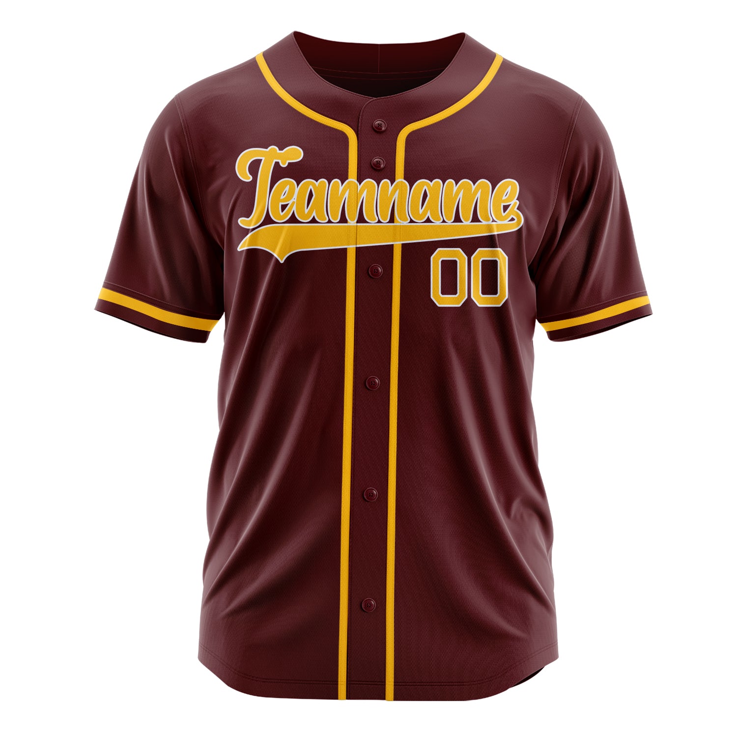 Custom Professional Burgundy Gold Baseball Jersey