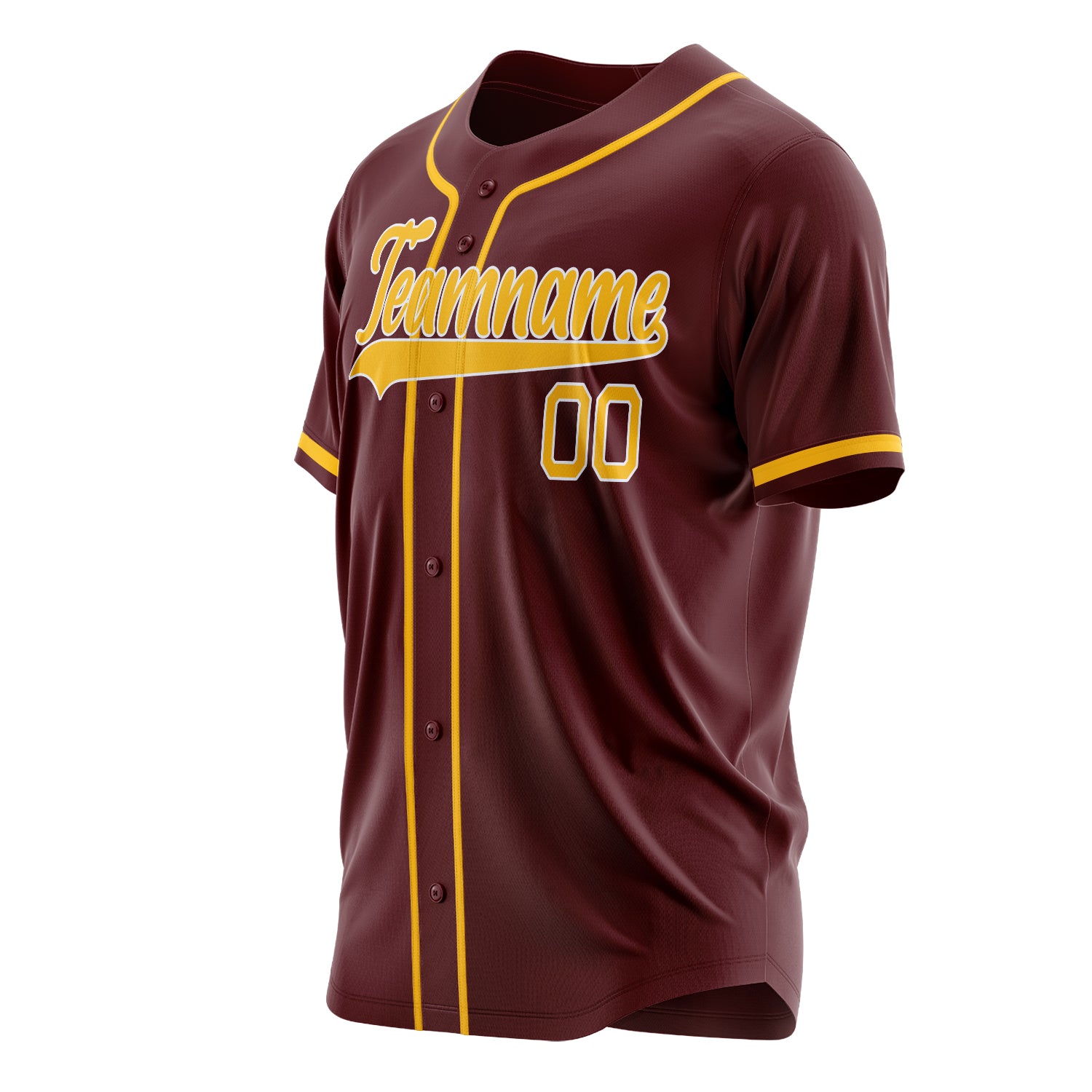 Custom Professional Burgundy Gold Baseball Jersey