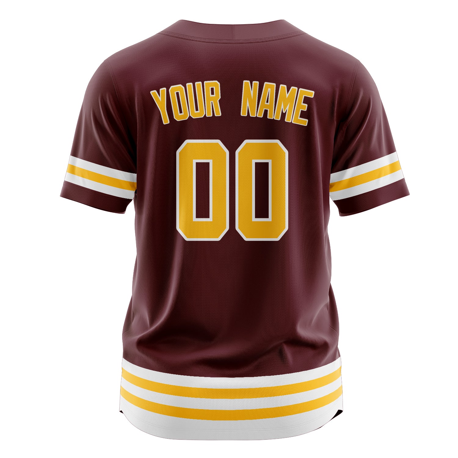 Custom Professional Burgundy Gold Baseball Jersey