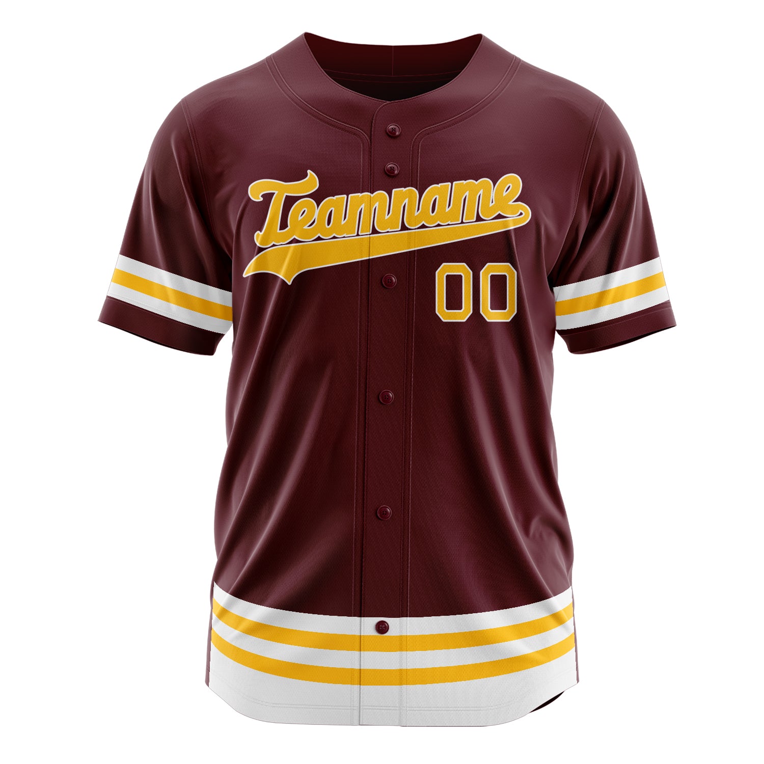 Custom Professional Burgundy Gold Baseball Jersey