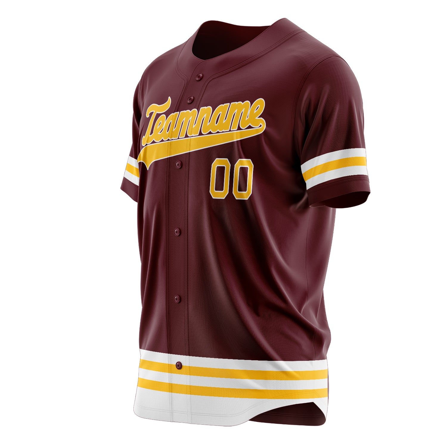 Custom Professional Burgundy Gold Baseball Jersey