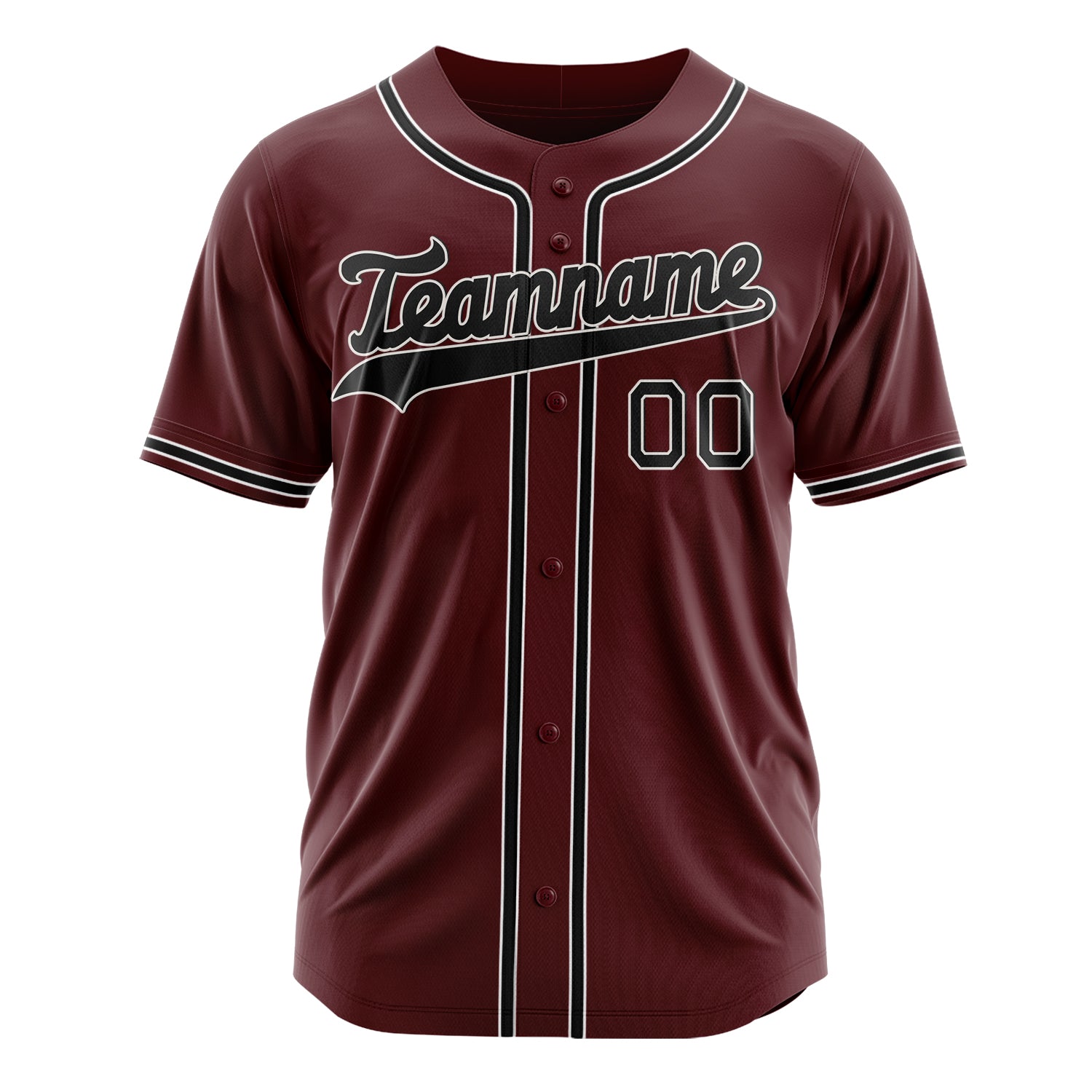 Custom Professional Burgundy Black Baseball Jersey