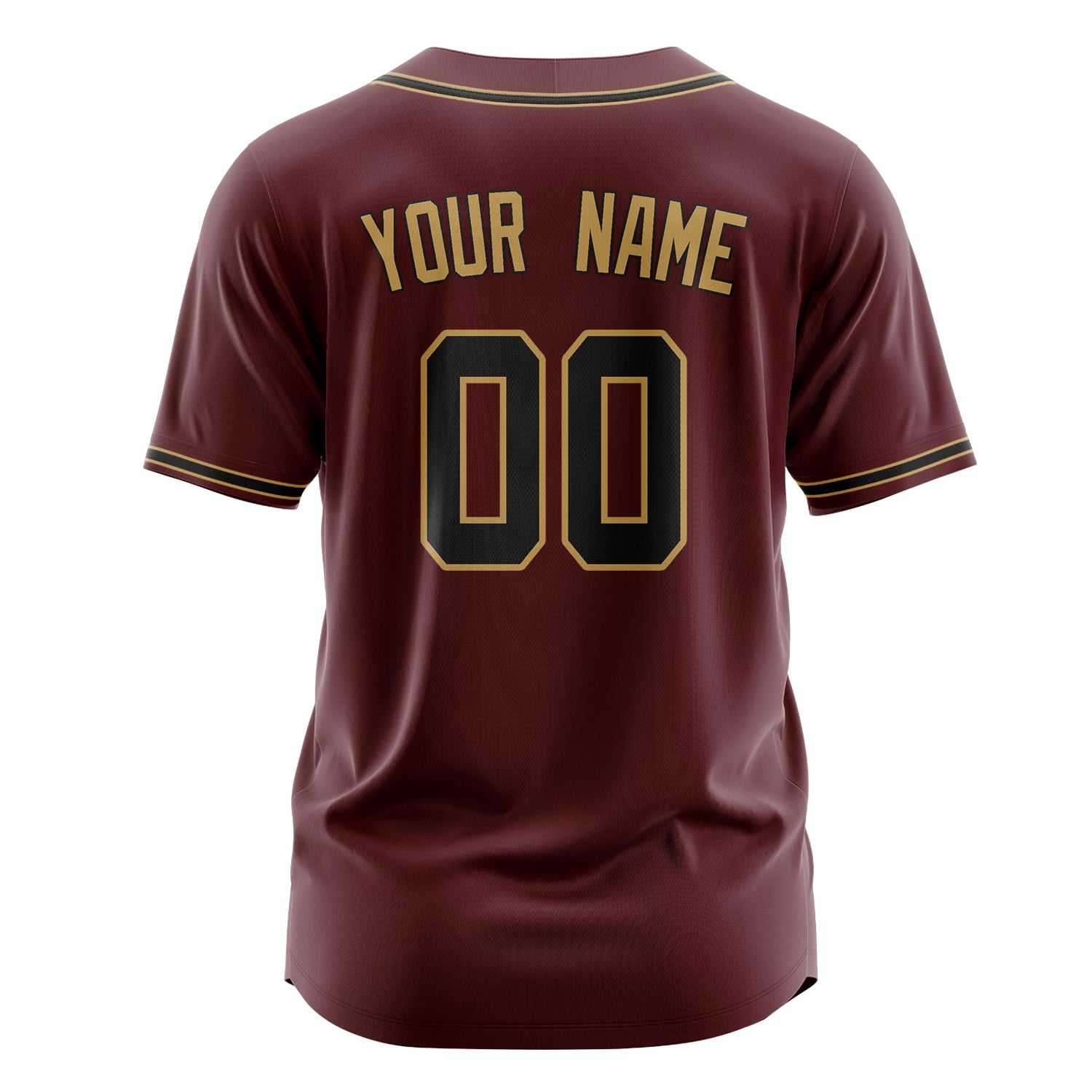 Custom Professional Burgundy Old Gold Baseball Jersey