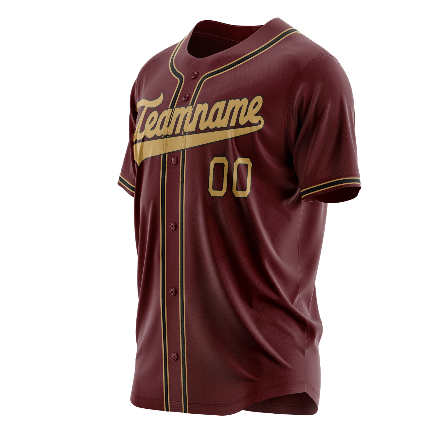 Custom Professional Burgundy Old Gold Baseball Jersey