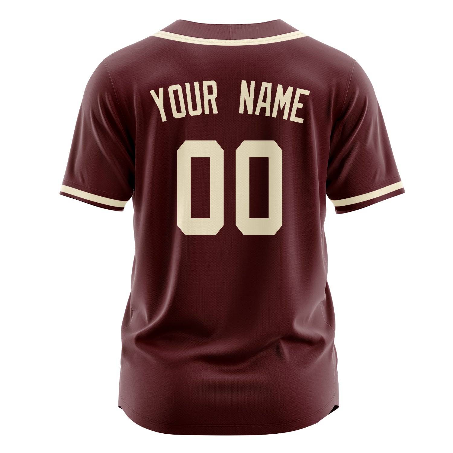 Custom Professional Burgundy Cream Baseball Jersey