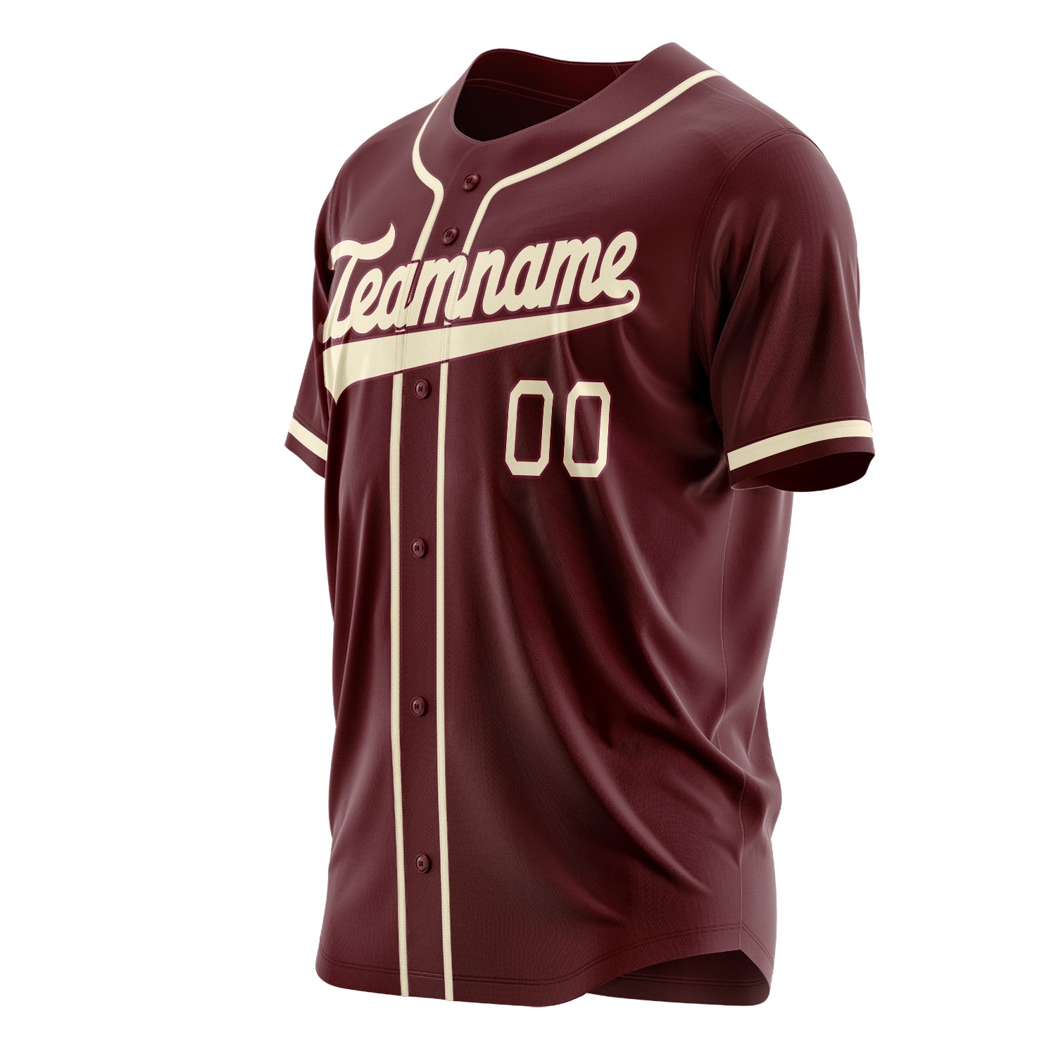 Custom Professional Burgundy Cream Baseball Jersey