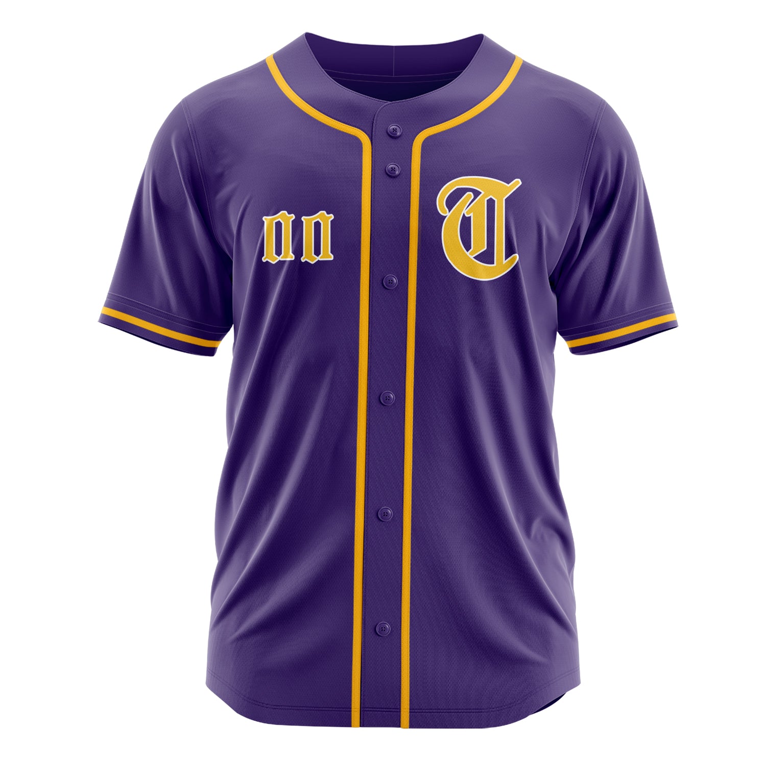 Custom Professional Purple Gold Baseball Jersey