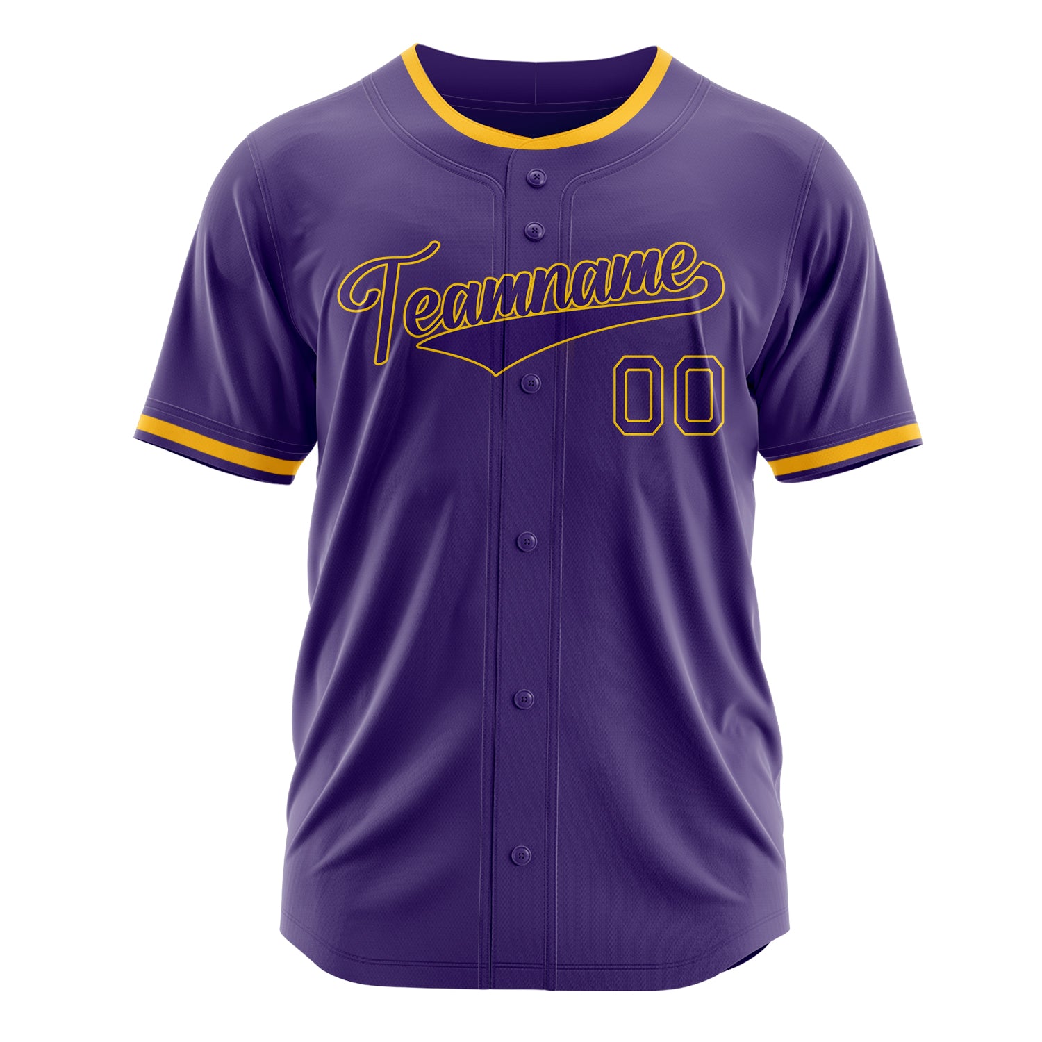 Custom Professional Purple Gold Baseball Jersey