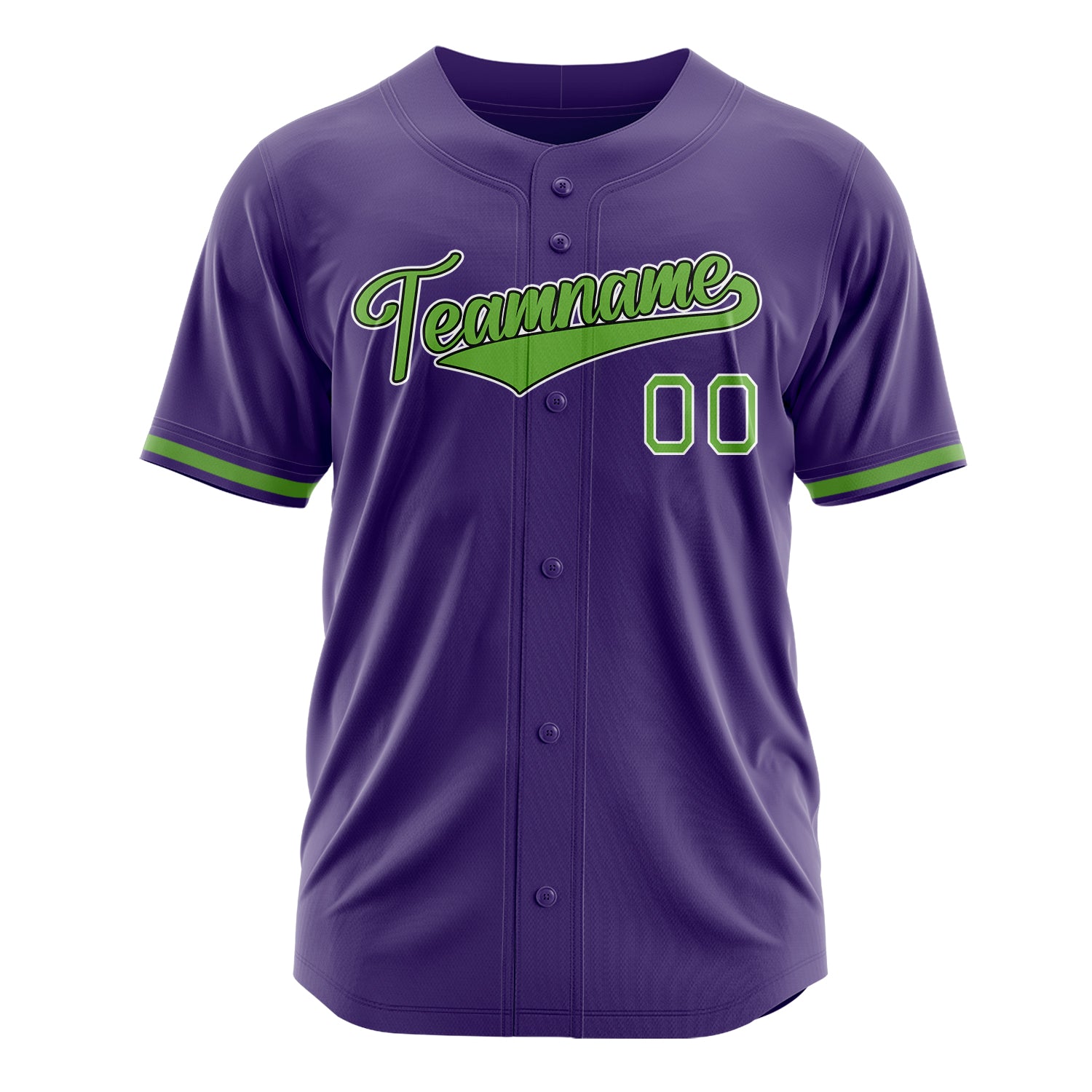 Custom Professional Purple Neon Green Baseball Jersey