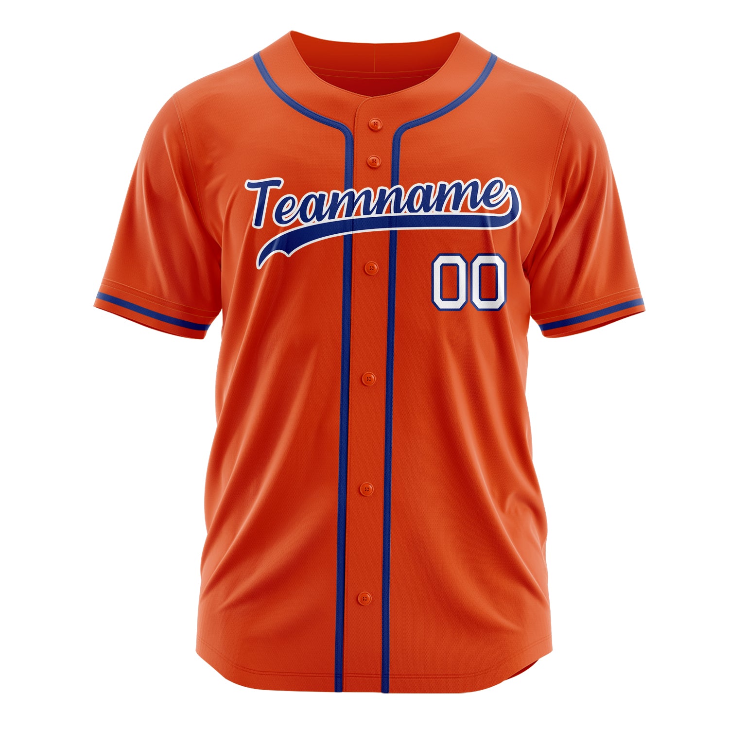 Custom Professional Orange Royal Blue Baseball Jersey