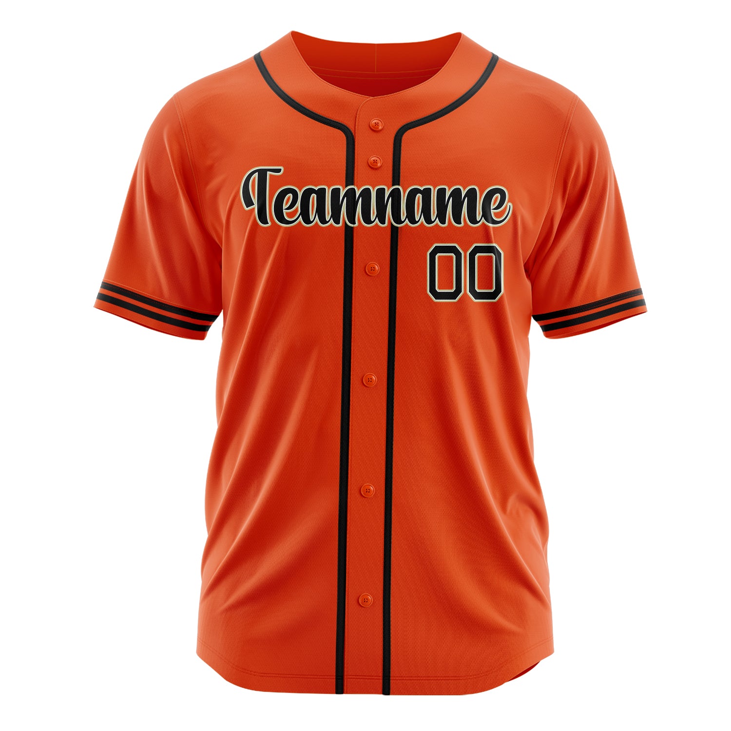 Custom Professional Orange Black Baseball Jersey