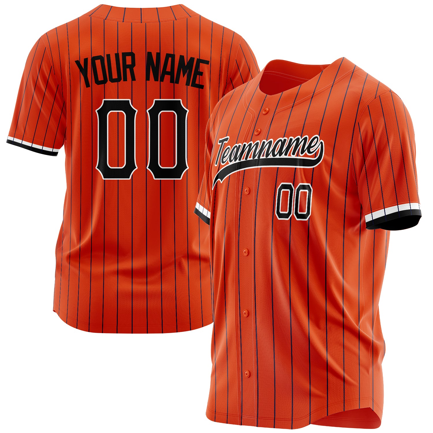 Benutzerdefiniertes Professionelles Orange Schwarz Baseballtrikot BB03240609XJ354