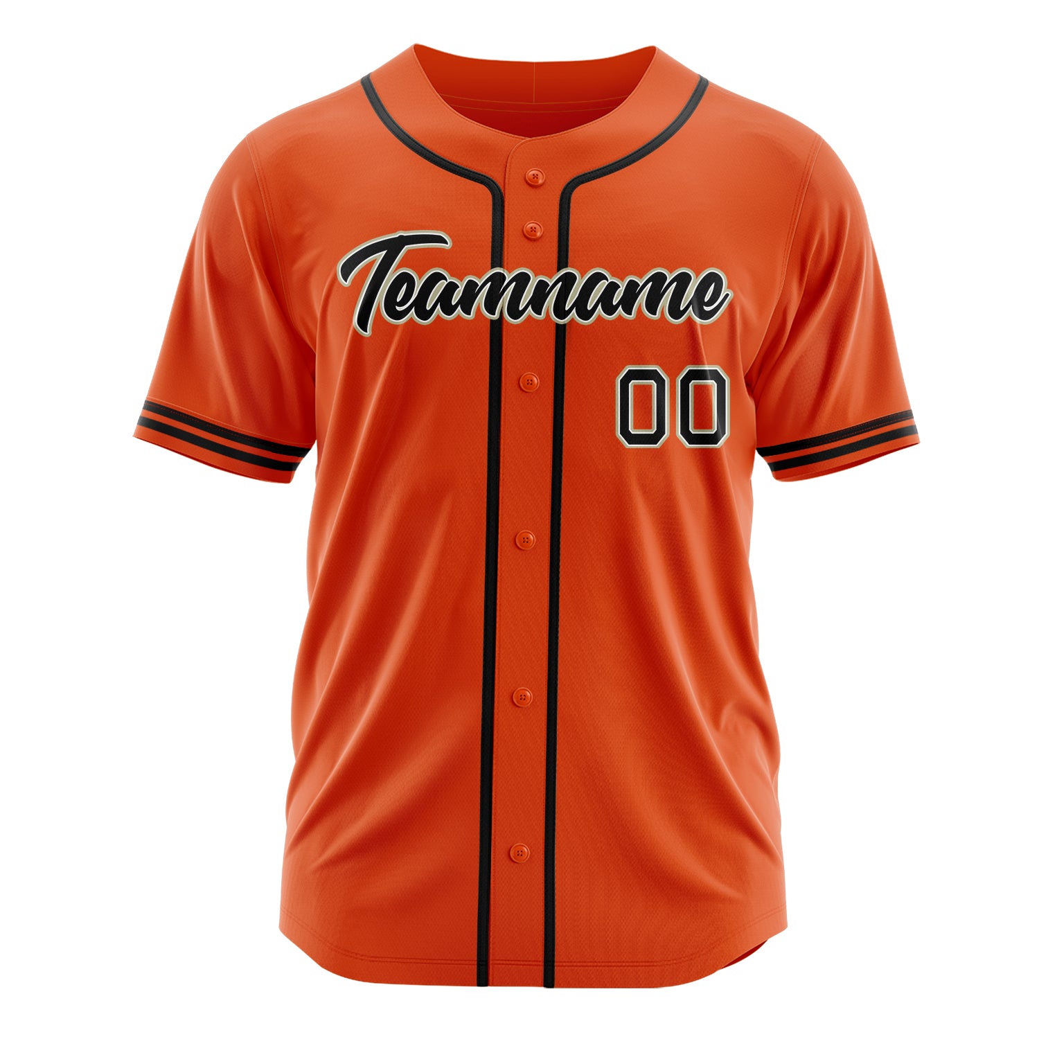 Custom Professional Orange Black Baseball Jersey