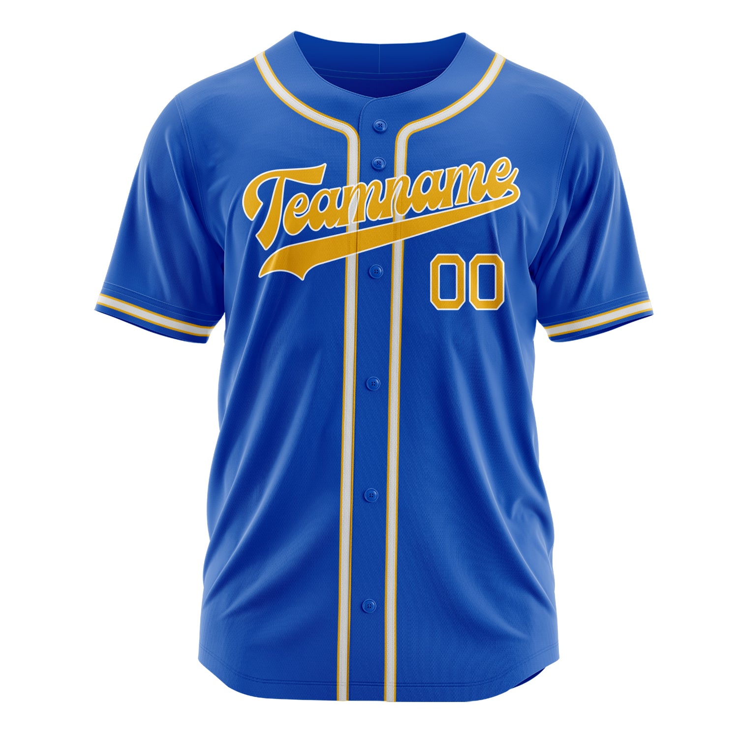 Custom Professional Thunder Blue Gold Baseball Jersey