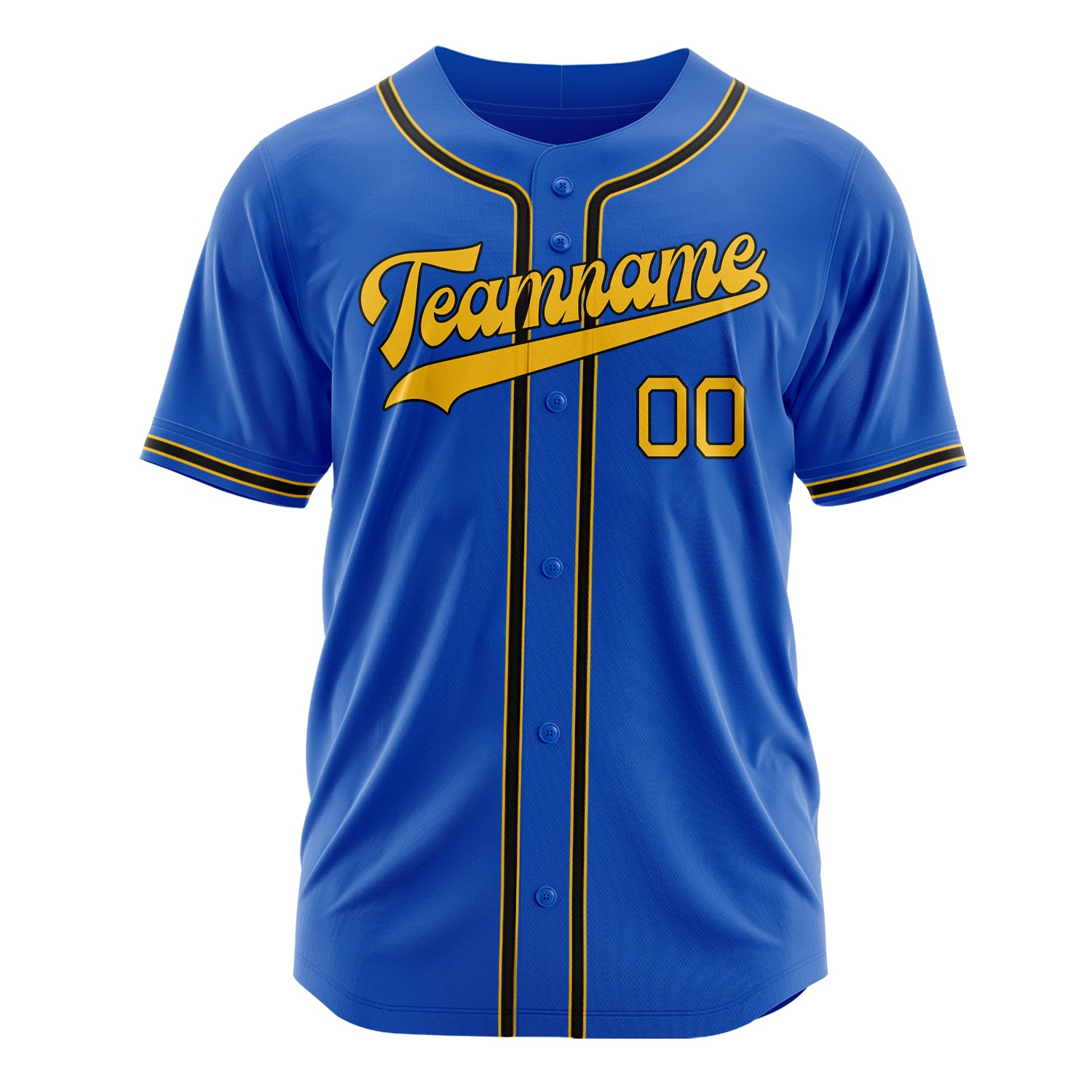Custom Professional Thunder Blue Gold Baseball Jersey