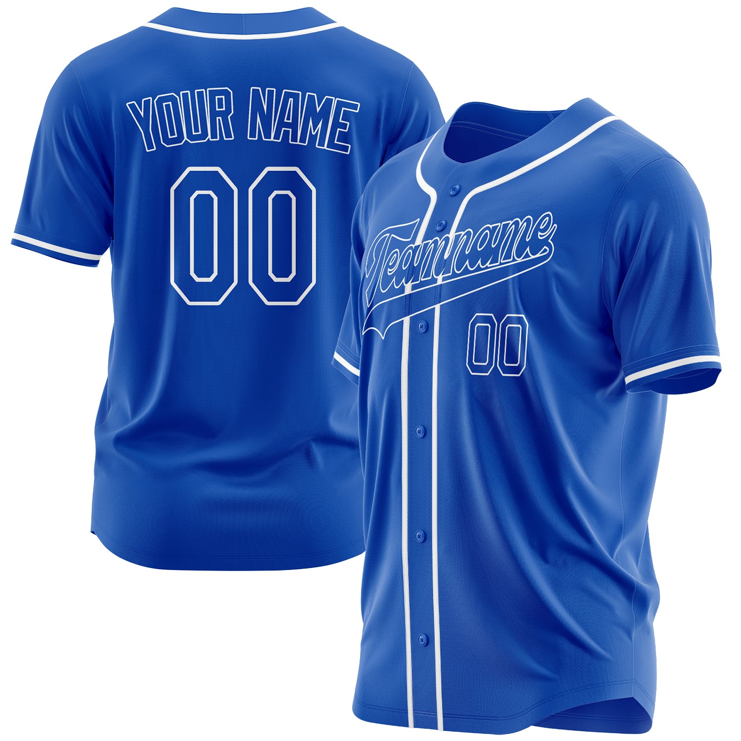 Benutzerdefiniertes Professionelles Donnerblau Weiß Baseballtrikot BB03240609XJ465