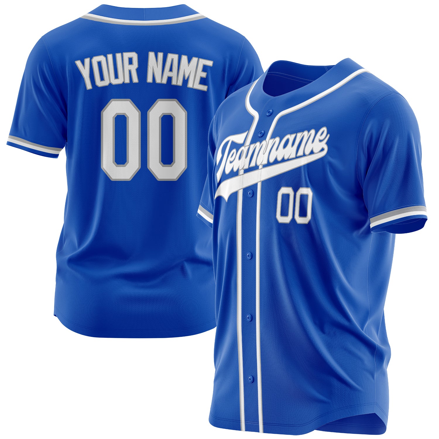 Benutzerdefiniertes Professionelles Donnerblau Weiß Baseballtrikot BB03240609XJ466
