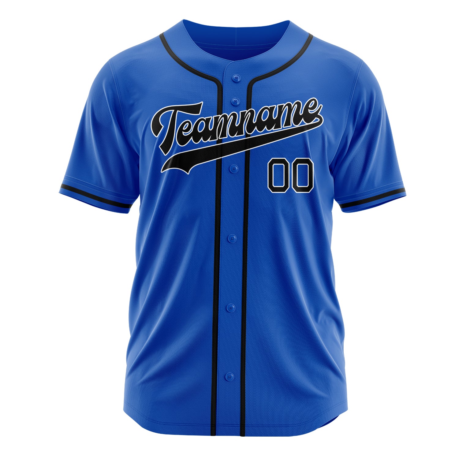 Custom Professional Thunder Blue Black Baseball Jersey