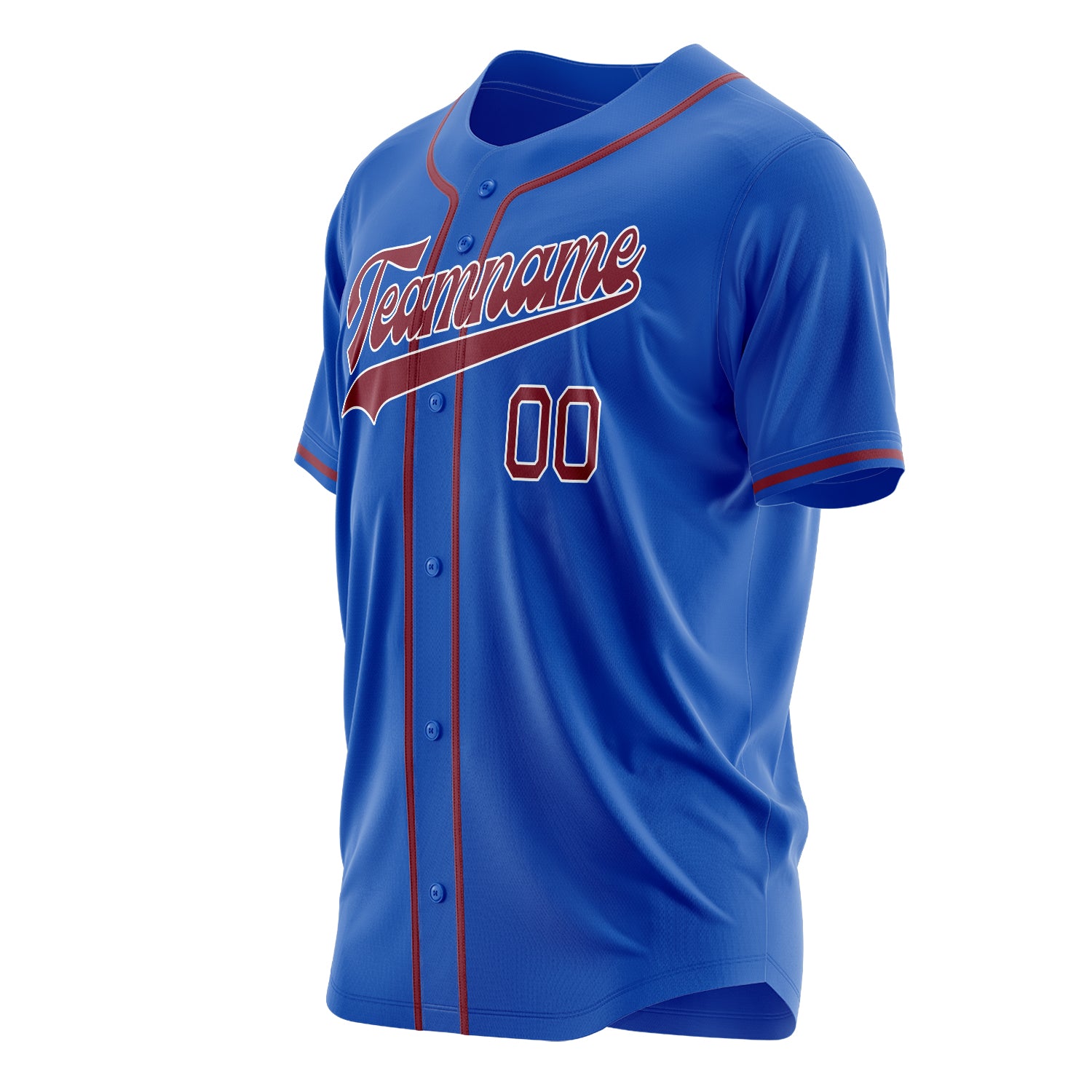 Benutzerdefiniertes Professionelles Donnerblau Karmesinrot Baseballtrikot