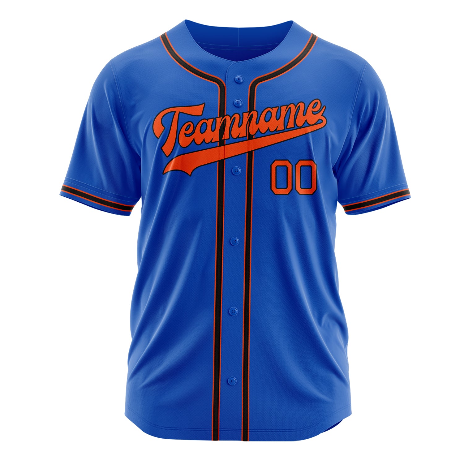 Custom Professional Thunder Blue Orange Baseball Jersey